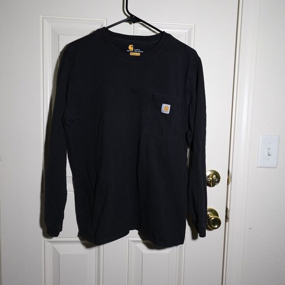 Carhartt Long Sleeve Workwear Pocket Tee | Black | Size Large - Picture 1 of 4
